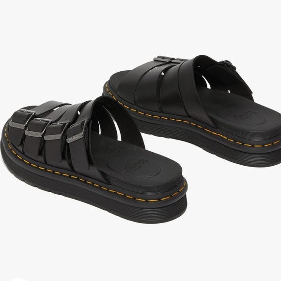 ❌SOLD❌ EUC [Dr. Martens] Black Leather Tate Sandals w Adjustable Buckles Mens 12 - Picture 2 of 15